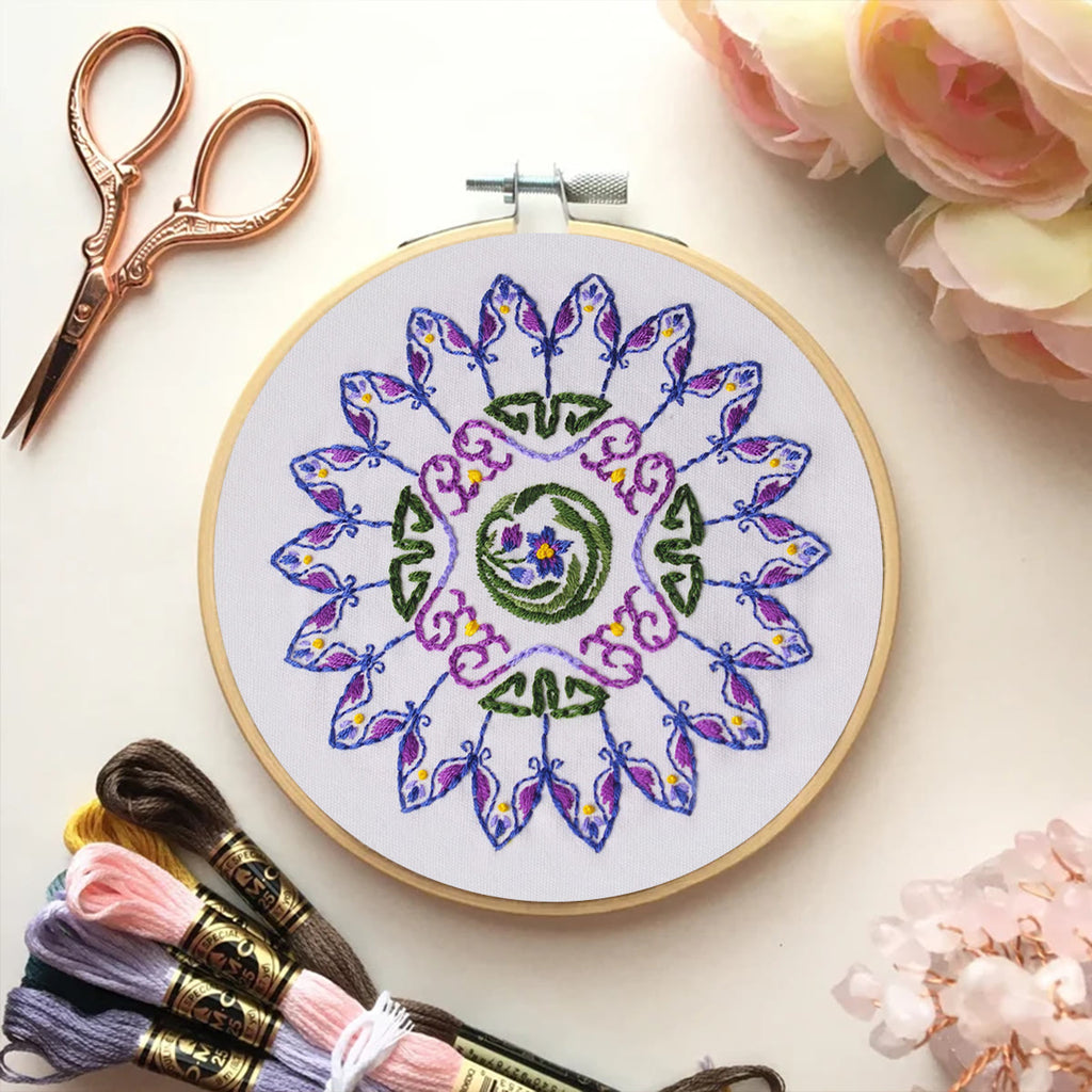 Rubbyoo Embroidery Kit - Purple Petal Handmade Craft | Nice Home Decoration - image 5