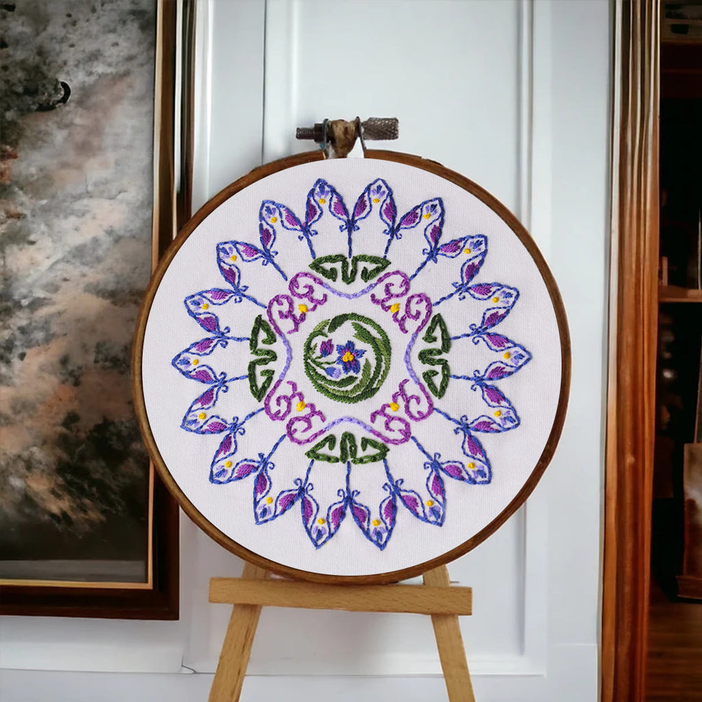 Rubbyoo Embroidery Kit - Purple Petal Handmade Craft | Nice Home Decoration - image 3