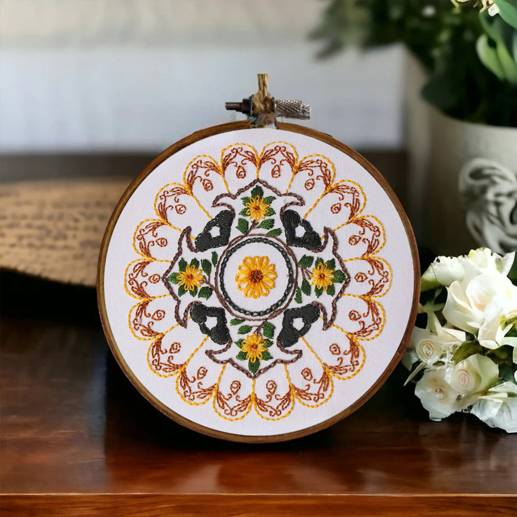 Rubbyoo Embroidery Kit - Yellow Petal Handmade Craft | Beginner Friendly Stitch - image 2