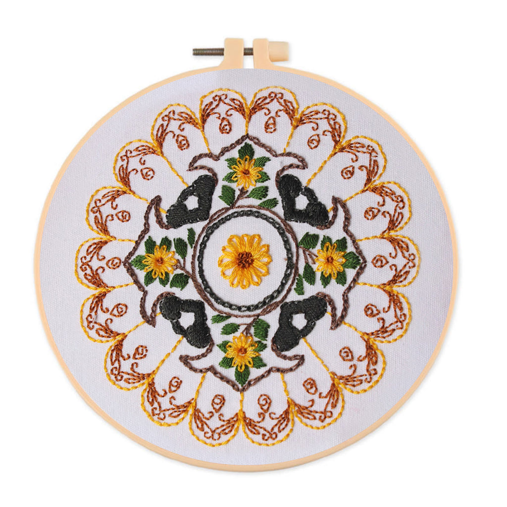 Rubbyoo Embroidery Kit - Yellow Petal Handmade Craft | Beginner Friendly Stitch - 20*20cm - image 0