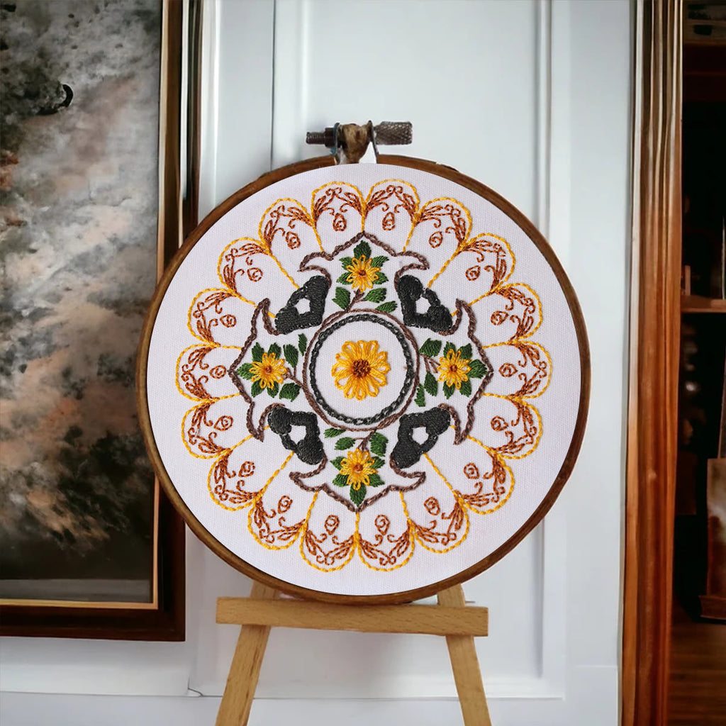 Rubbyoo Embroidery Kit - Yellow Petal Handmade Craft | Beginner Friendly Stitch - image 1