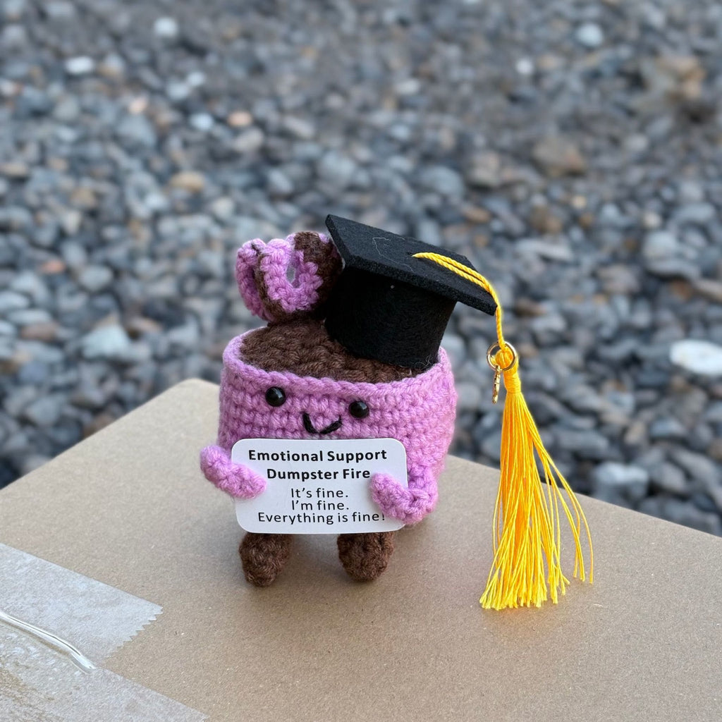 Handmade Graduation Crochet - Dumpster Fire | Lovely Emotions Support Toys | Gifts For Busy Graduation Season - N - image 15