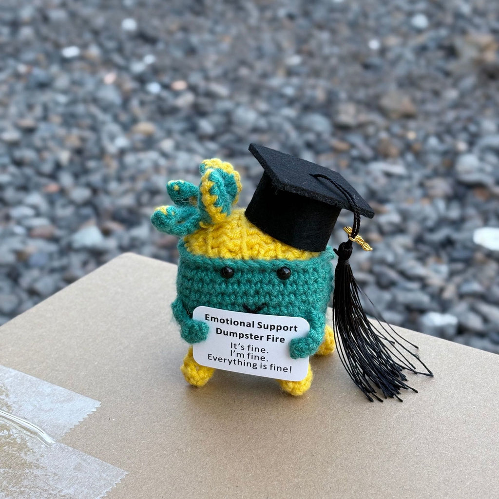 Handmade Graduation Crochet - Dumpster Fire | Lovely Emotions Support Toys | Gifts For Busy Graduation Season - F - image 8