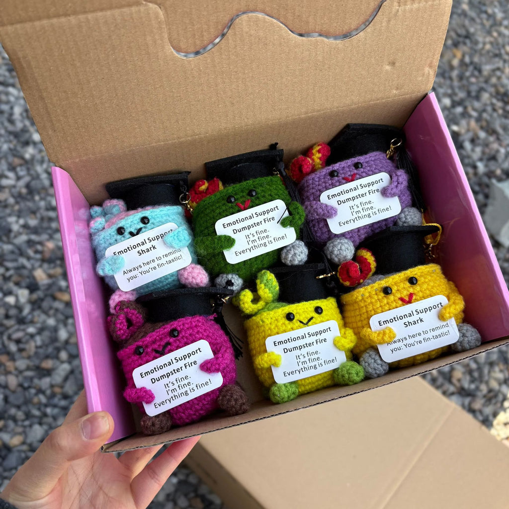 Handmade Graduation Crochet - Dumpster Fire | Lovely Emotions Support Toys | Gifts For Busy Graduation Season - image 4