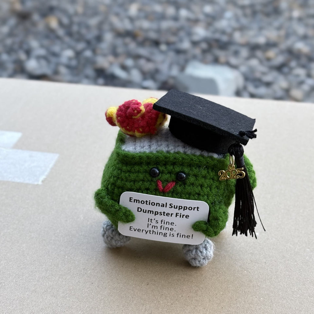 Handmade Graduation Crochet - Dumpster Fire | Lovely Emotions Support Toys | Gifts For Busy Graduation Season - J - image 11