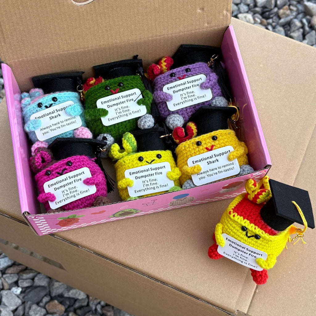 Handmade Graduation Crochet - Dumpster Fire | Lovely Emotions Support Toys | Gifts For Busy Graduation Season - image 3