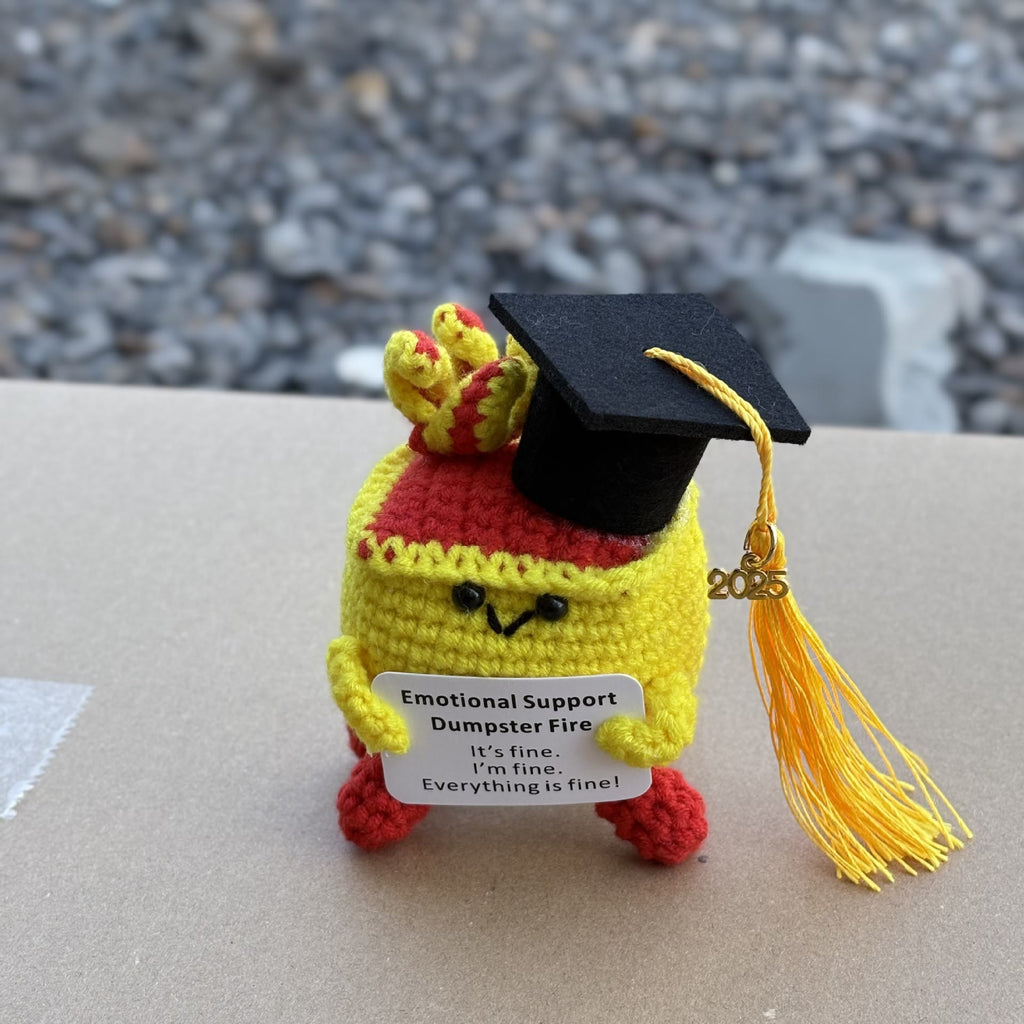 Handmade Graduation Crochet - Dumpster Fire | Lovely Emotions Support Toys | Gifts For Busy Graduation Season - Q - image 18
