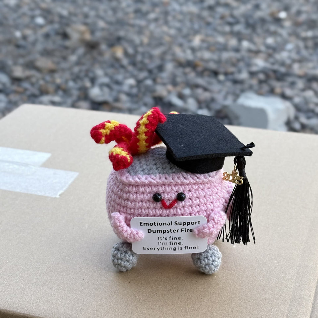 Handmade Graduation Crochet - Dumpster Fire | Lovely Emotions Support Toys | Gifts For Busy Graduation Season - A - image 2