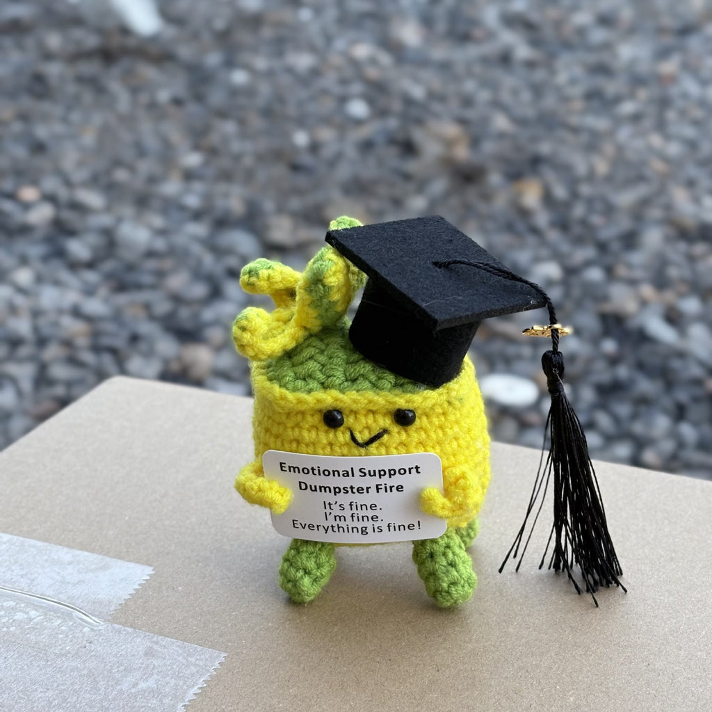 Handmade Graduation Crochet - Dumpster Fire | Lovely Emotions Support Toys | Gifts For Busy Graduation Season - H - image 10