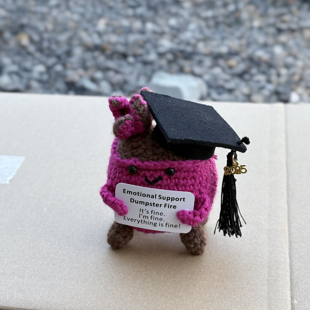 Handmade Graduation Crochet - Dumpster Fire | Lovely Emotions Support Toys | Gifts For Busy Graduation Season - E - image 7