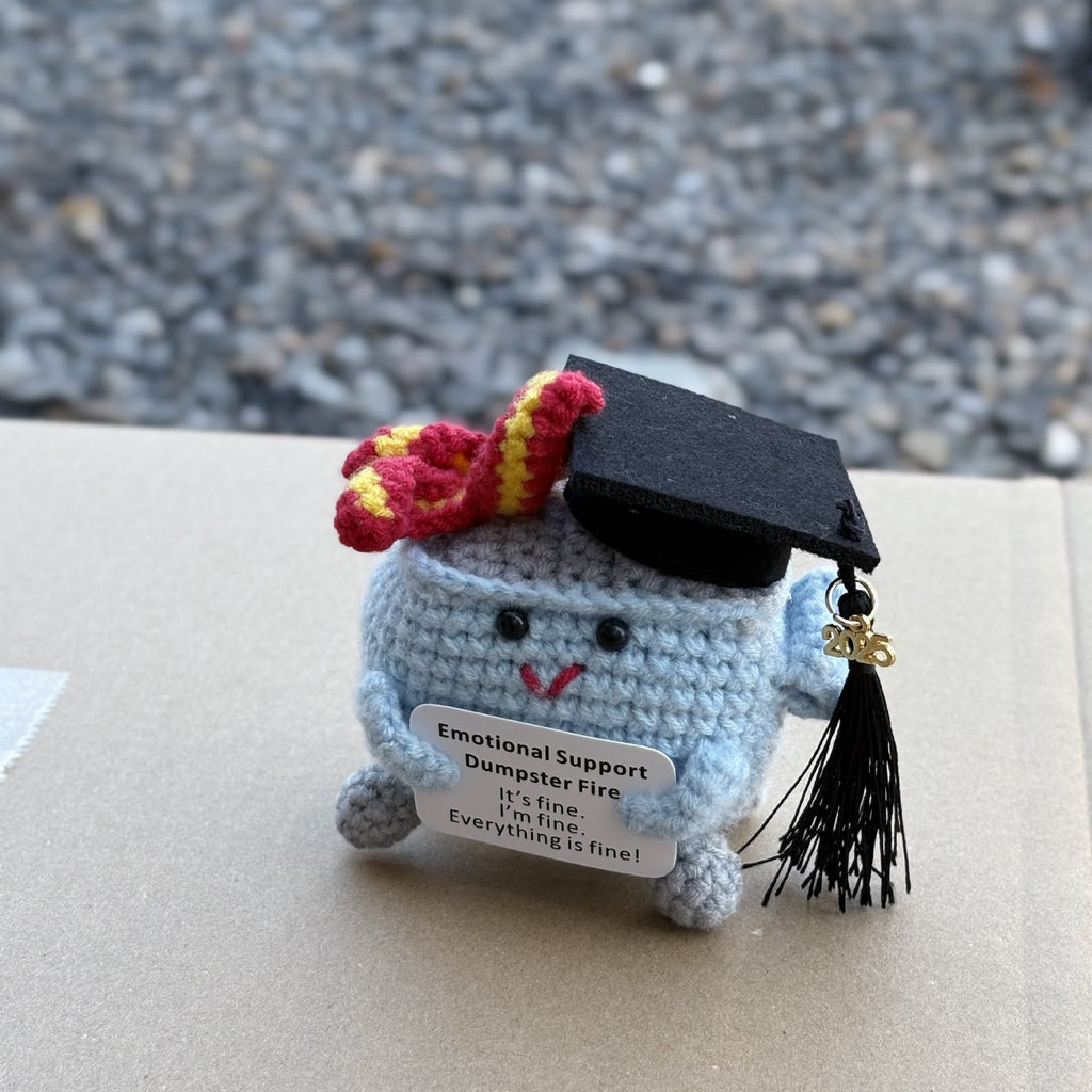 Handmade Graduation Crochet - Dumpster Fire | Lovely Emotions Support Toys | Gifts For Busy Graduation Season - M - image 14