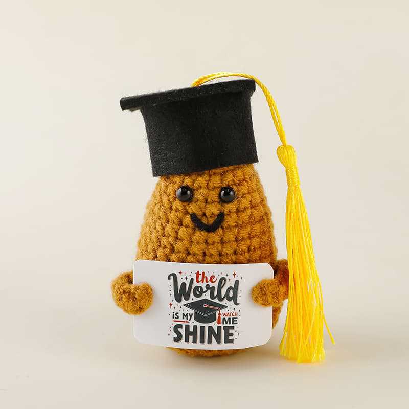 Handmade Graduation Crochet - Various Graduation Series Dolls | Gifts For Graduate Day - Brown Potato - image 3