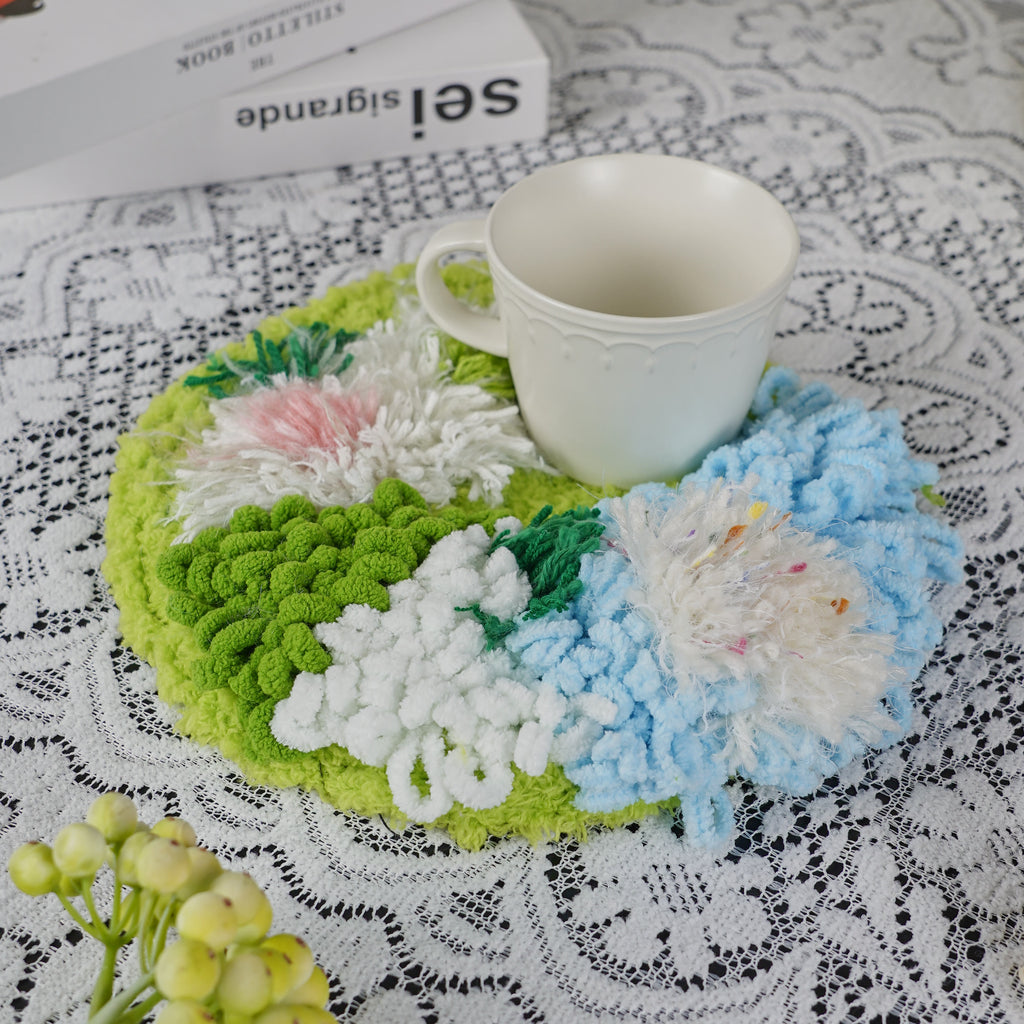 Handmade Creative Moss Crochet Coasters - Wonderful  Desk Decoration | Special Gifts For Friends - Creative Moss Coasters - image 1