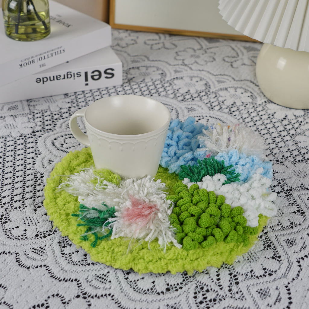 Handmade Creative Moss Crochet Coasters - Wonderful  Desk Decoration | Special Gifts For Friends - image 2