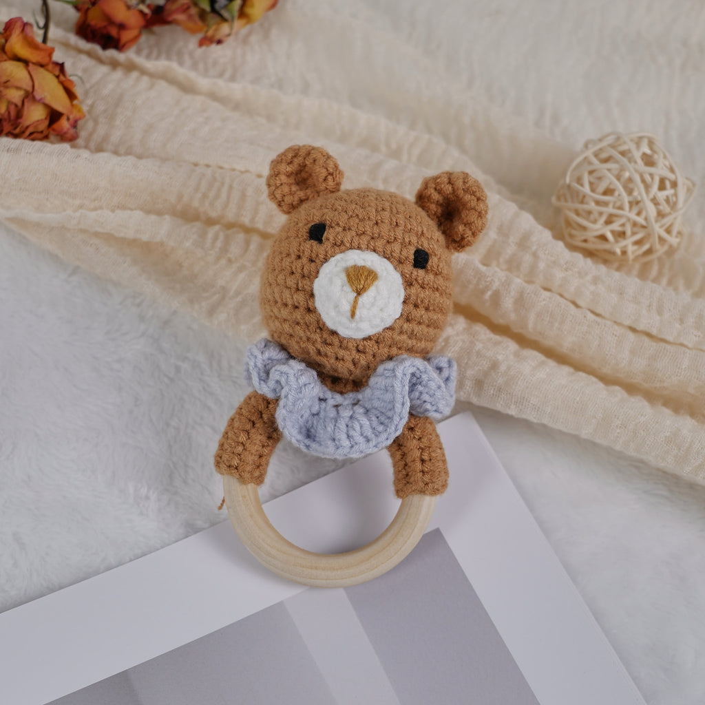 Handmade Baby Bell Crochet - Speciall Baby Animal Toys | Diy Creative Gifts - Scarf Bear Rattle - image 7