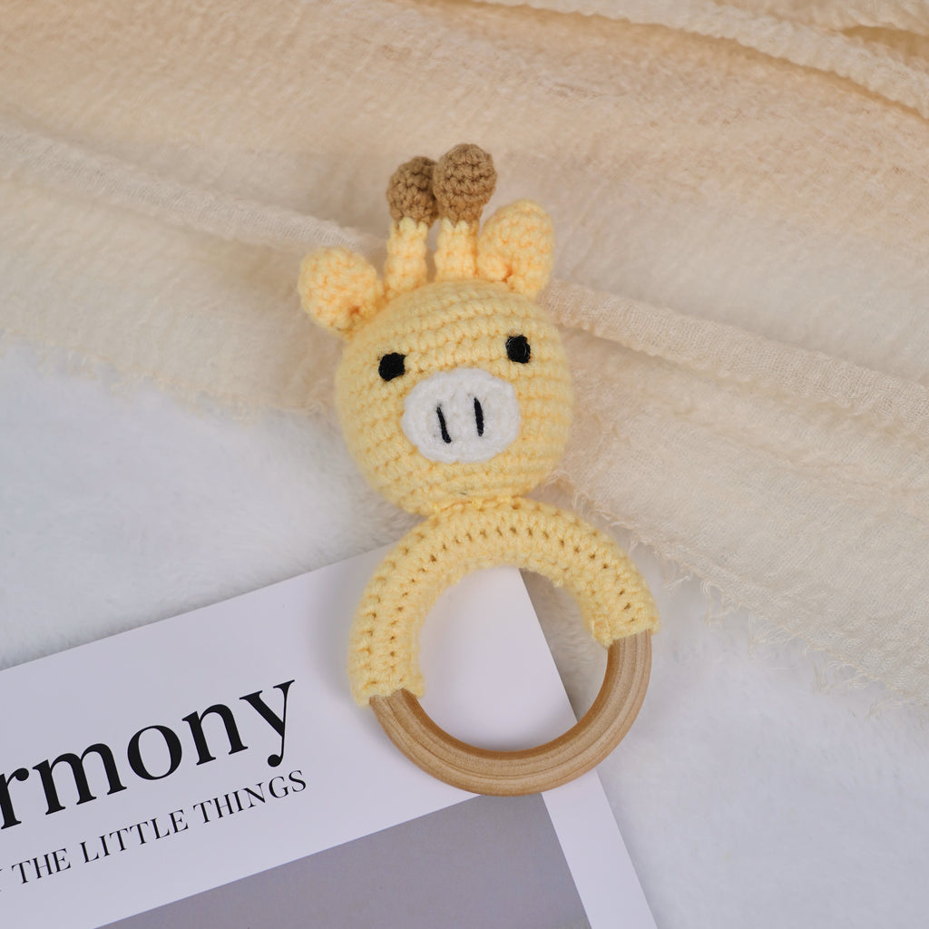 Handmade Baby Bell Crochet - Speciall Baby Animal Toys | Diy Creative Gifts - Yellow Deer Rattle - image 6