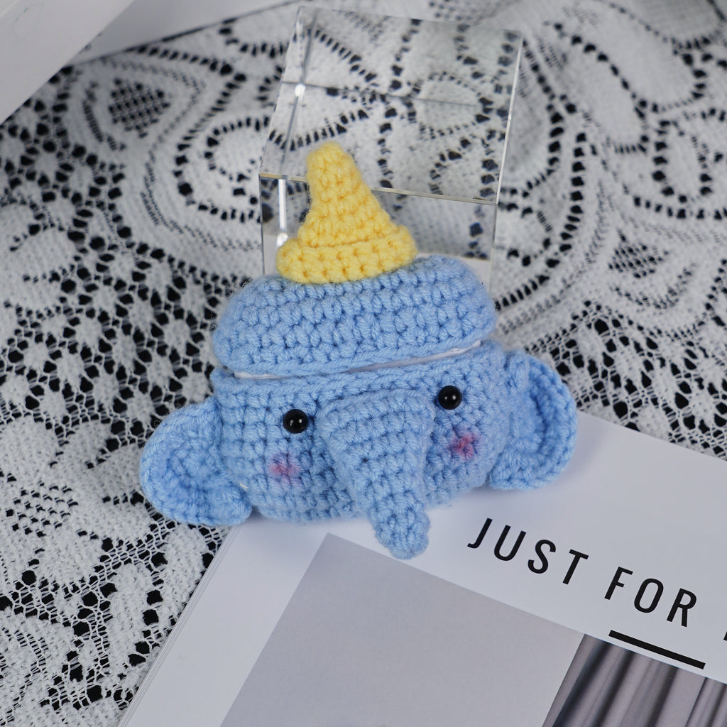 Handmade Blue Elephant Headphone Case - Cute  Bluethy Protective Case | Suit For Apple Wireless Airpods 3 - image 0