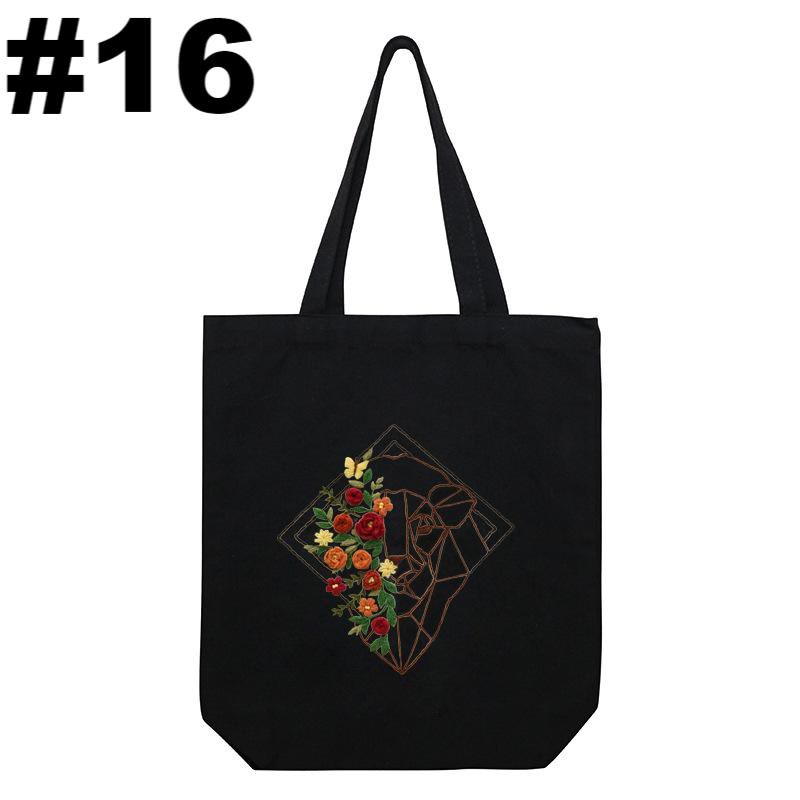 Embroidery Black Canvas Tote Bag Kits | Fashion Bags For Birthday Gifts | Handmake Unique Craft - #16 - image 16