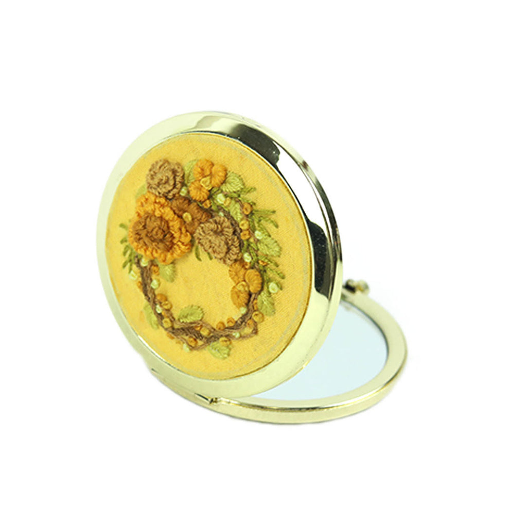 Embroidered Pocket Mirror - Compact Mirror With Flower Design | Portable Mirror Gifts For Mom - image 4