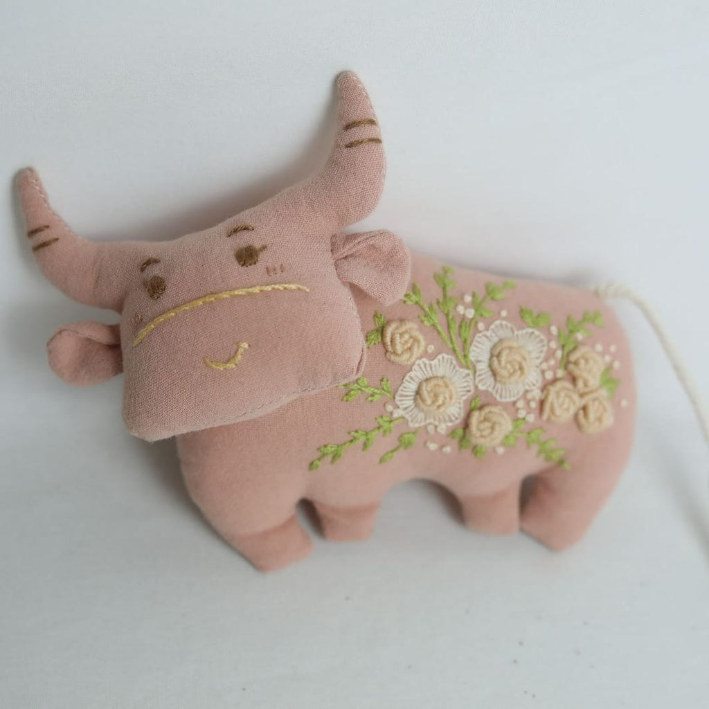Embroidered Animal Dolls - Stylish Handmake Pendant | Cute Key Chain - Cow - image 12