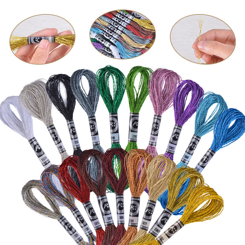 Gradient Embroidery Thread - 8 Meters 12 Strands  Gold And Silver Thread | Diy Handmade Wire - image 0