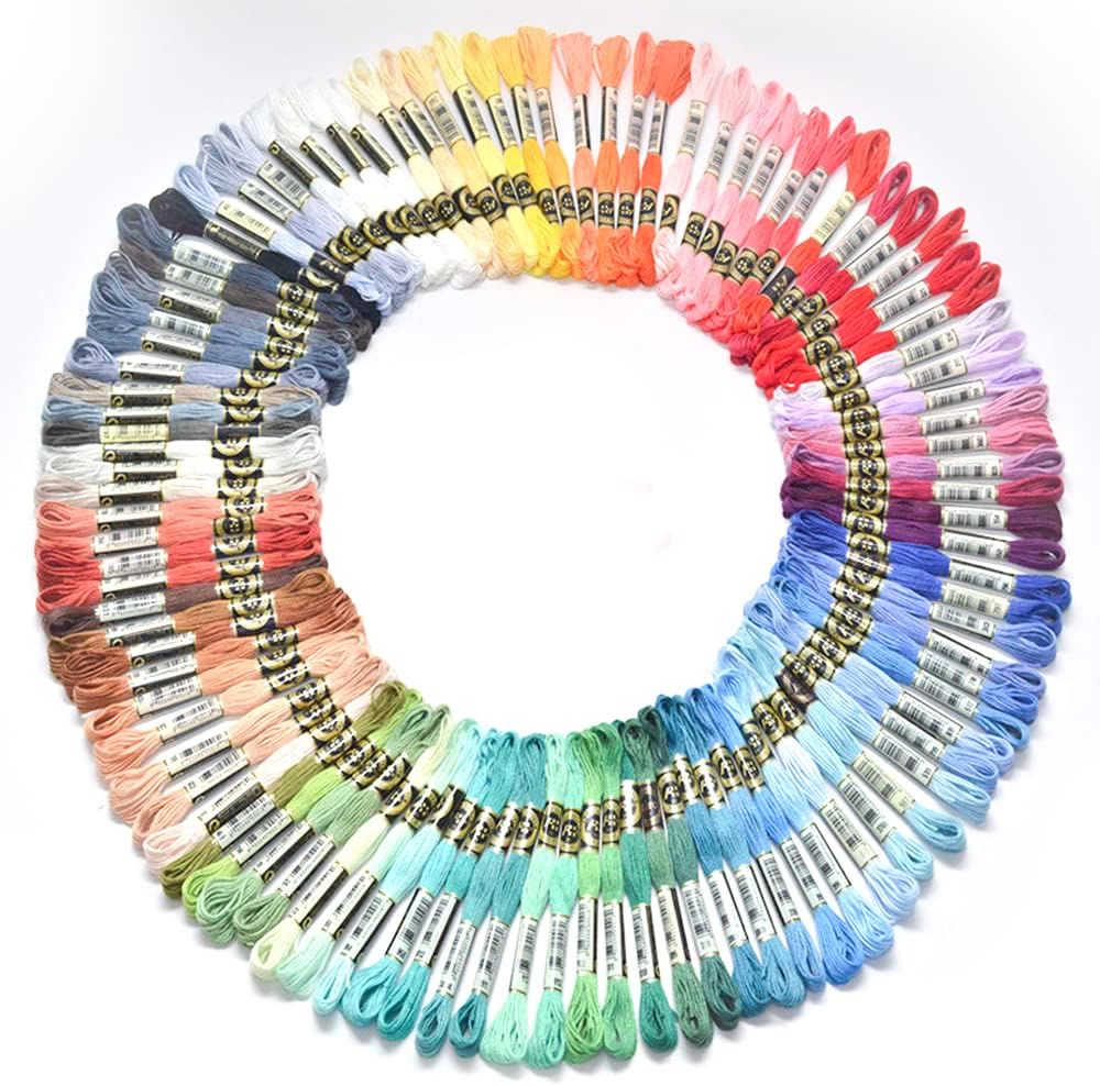 Embroidery Thread - Colorful Sewing Thread | 50 Colors And 100 Colors Skein Pack | For Handmake Enthusiast - 100 Colors - image 1