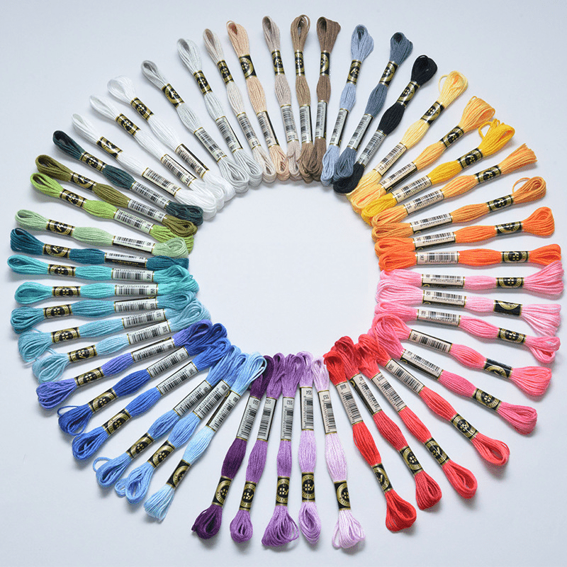 Embroidery Thread - Colorful Sewing Thread | 50 Colors And 100 Colors Skein Pack | For Handmake Enthusiast - 50 Colors - image 0