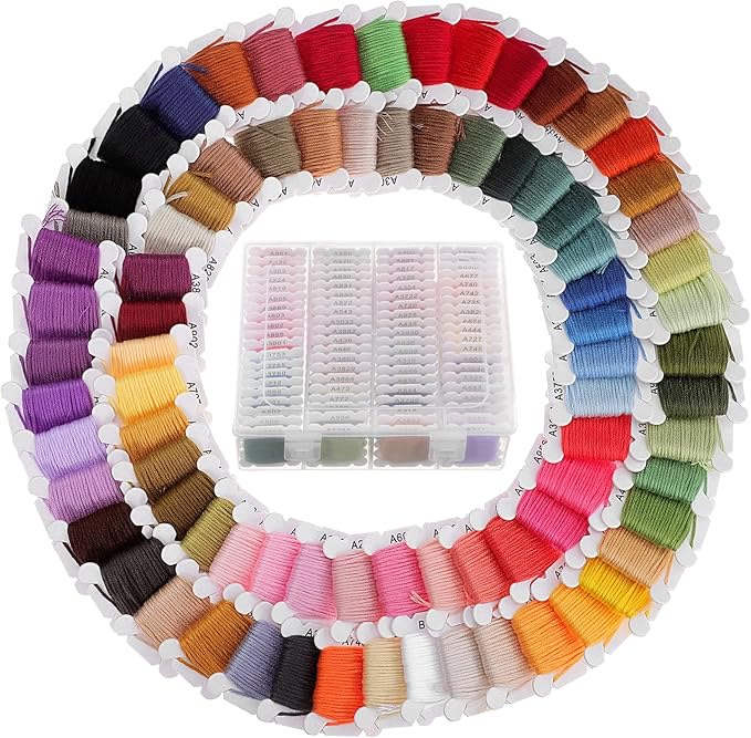 Embroidery Thread Sets - 4m And  8m Thread Kit With Floss Bobbins |  Various Colors Cotton Thread  - 8m - 72 Colors - image 2