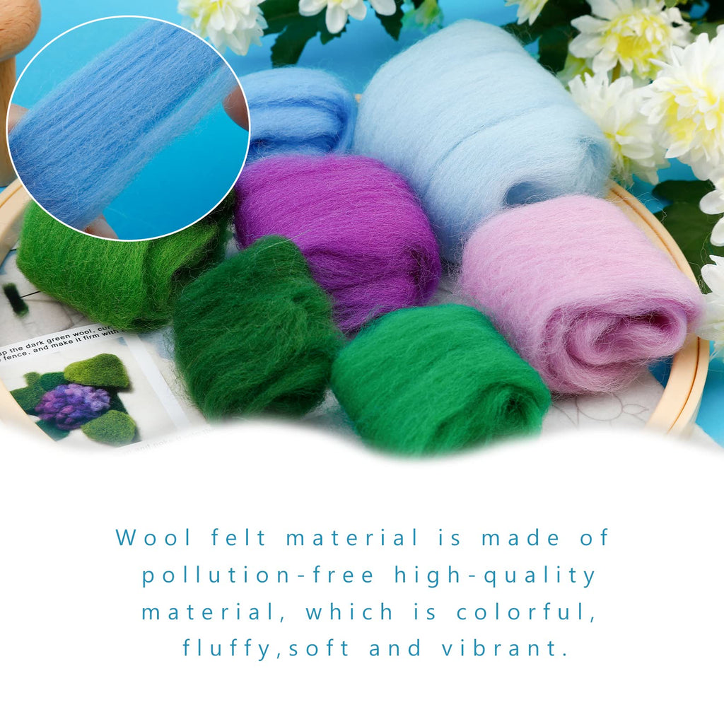  Purple Hydrangea Needle Felt  Kit With Frame - Decorative Home Craft | Creative Needle Kits For Starter  - image 2