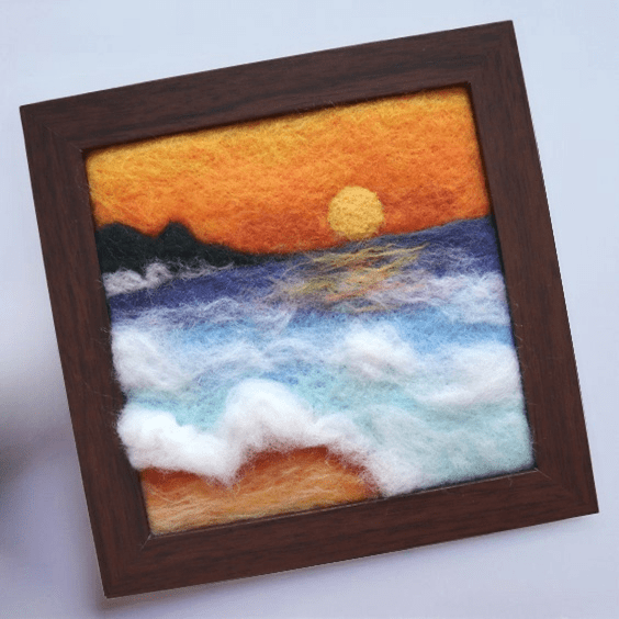 Landscape Series Needle Felt  Kit With Frame - Beautiful Home Ornament |  Unique Handmake Collections - image 1