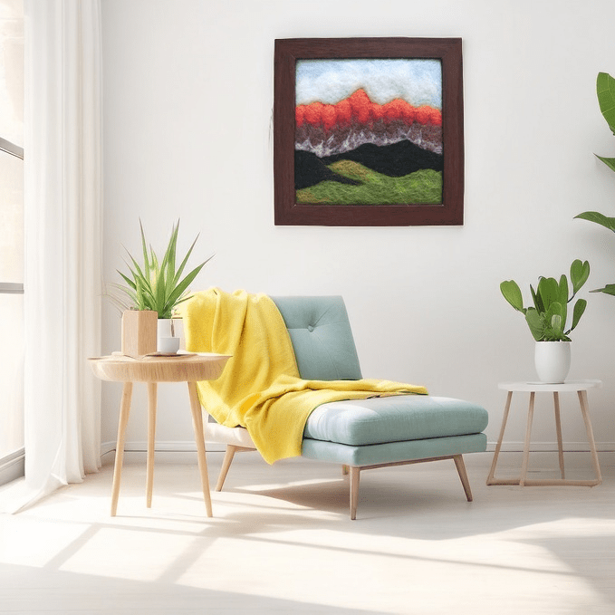 Landscape Series Needle Felt  Kit With Frame - Beautiful Home Ornament |  Unique Handmake Collections - image 3