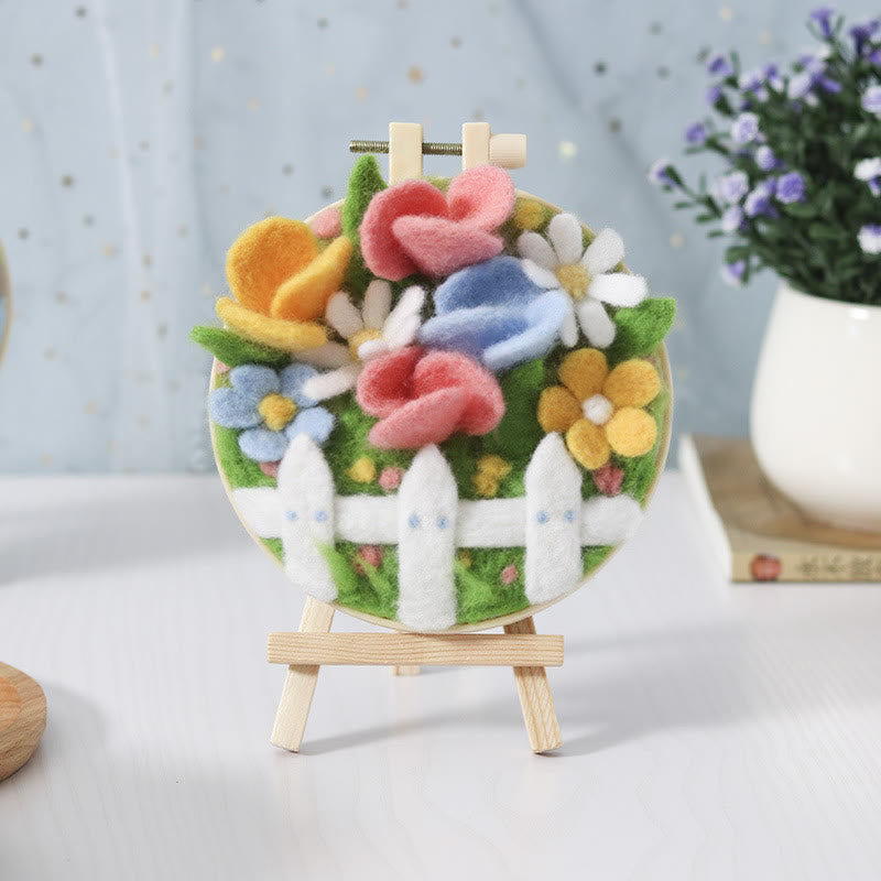 Sunshine Garden Needle Felt  Kit With Frame -  Flowers Printing Craft | Nice Gifts For Housewarming  - Sunshine Garden Needle Felt  Kit - image 5