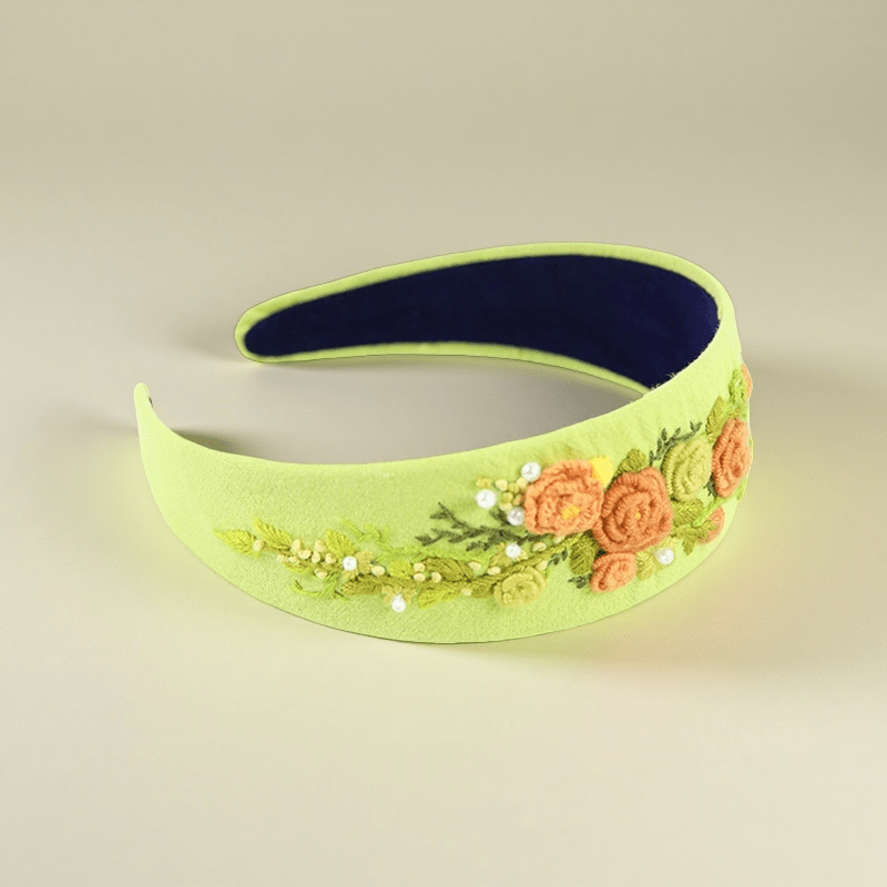 Embroidery Headband - Flower Hair Accessories | Aesthetic Gift For Bridesmaid  - B - image 1