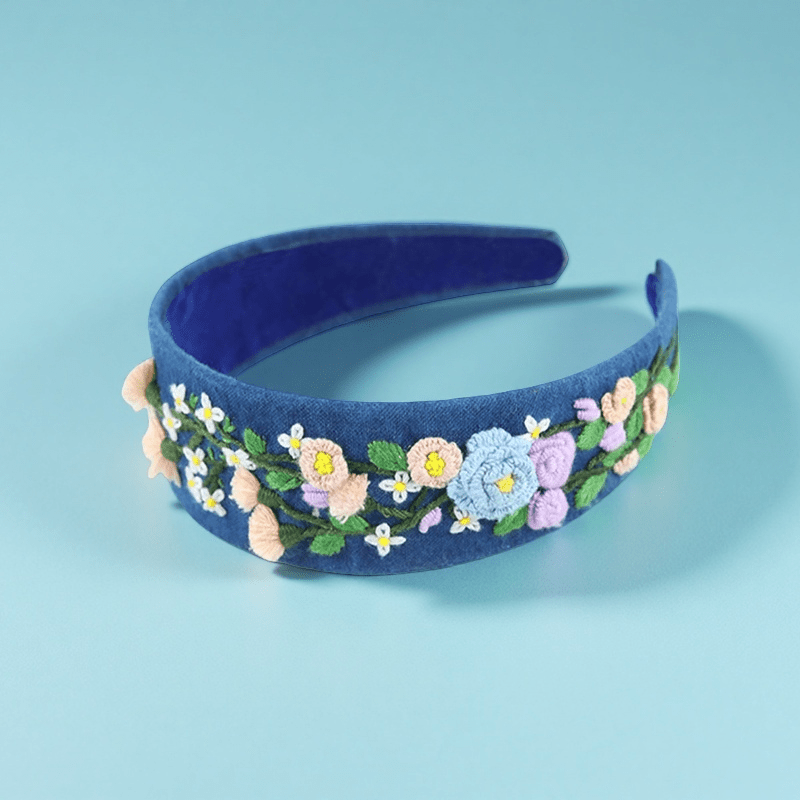 Embroidery Headband - Flower Hair Accessories | Aesthetic Gift For Bridesmaid  - C - image 2