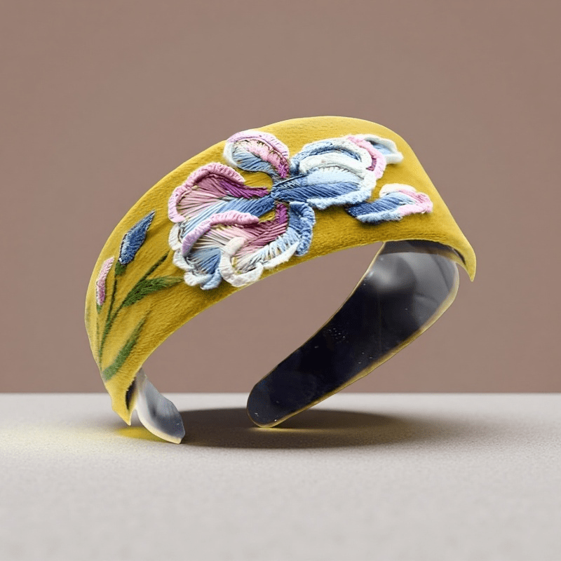 Embroidery Headband - Flower Hair Accessories | Aesthetic Gift For Bridesmaid  - D - image 3