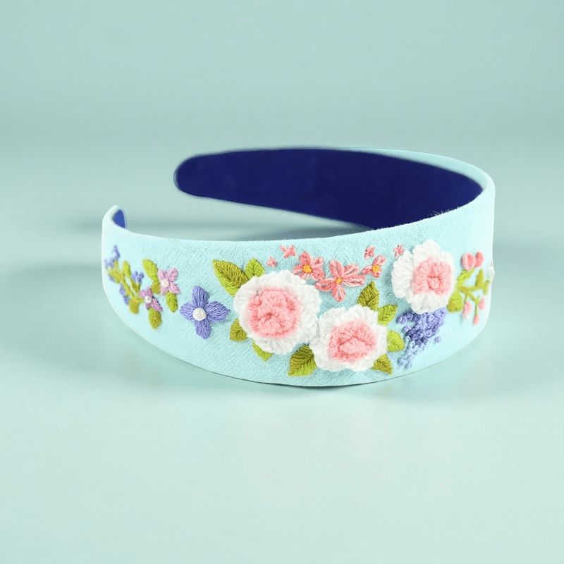 Embroidery Headband - Flower Hair Accessories | Aesthetic Gift For Bridesmaid  - A - image 0
