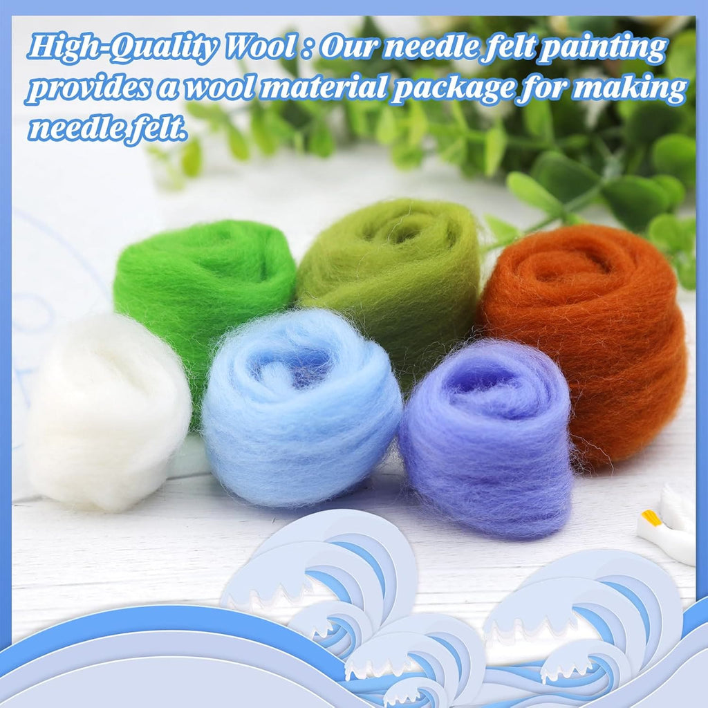 Spring Pond Needle Felt  Kit With Frame - Diy Landscape Craft | Easy Needlework For Beginners - image 4