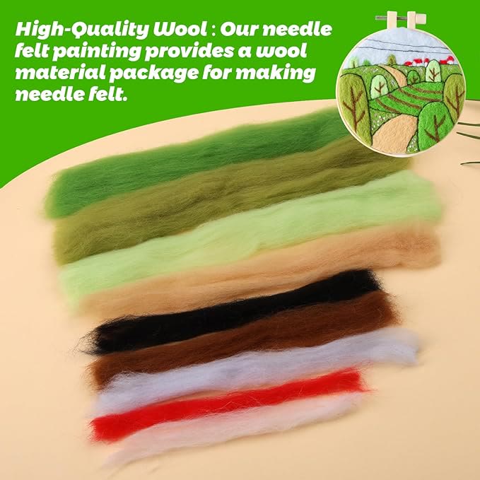 Suburban Village  Needle Felt  Kit With Frame - Handmake Living Room Decoration | Ideal Gifts For Diy Lovers - image 4