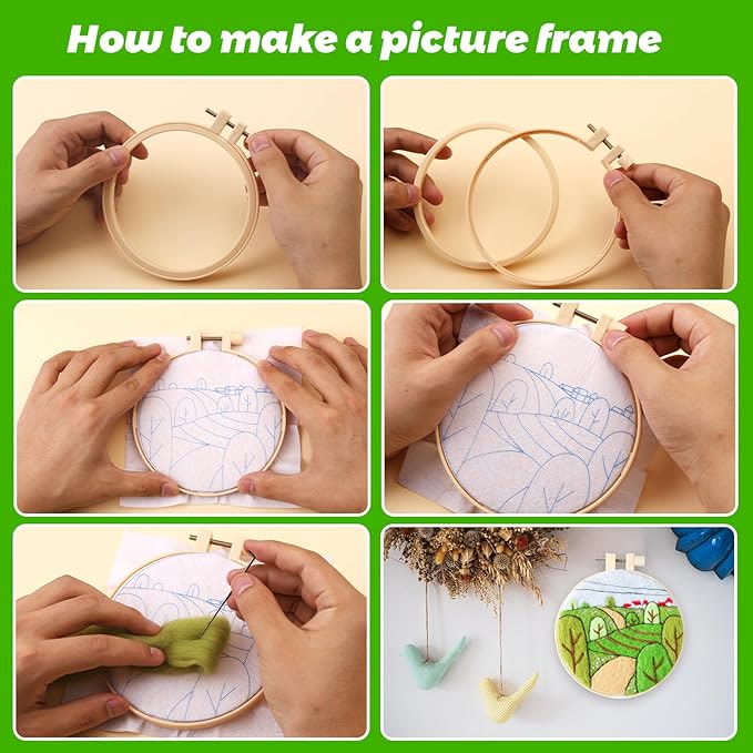 Suburban Village  Needle Felt  Kit With Frame - Handmake Living Room Decoration | Ideal Gifts For Diy Lovers - image 6