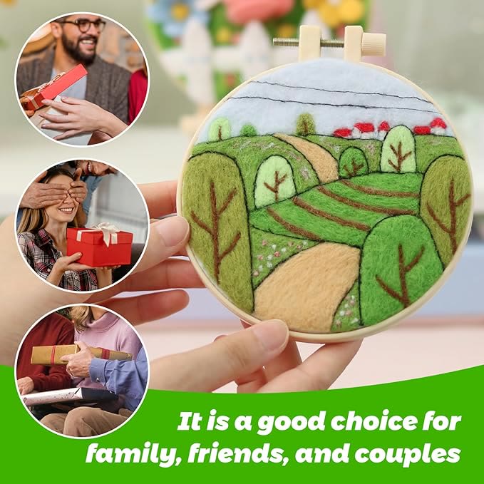 Suburban Village  Needle Felt  Kit With Frame - Handmake Living Room Decoration | Ideal Gifts For Diy Lovers - image 7