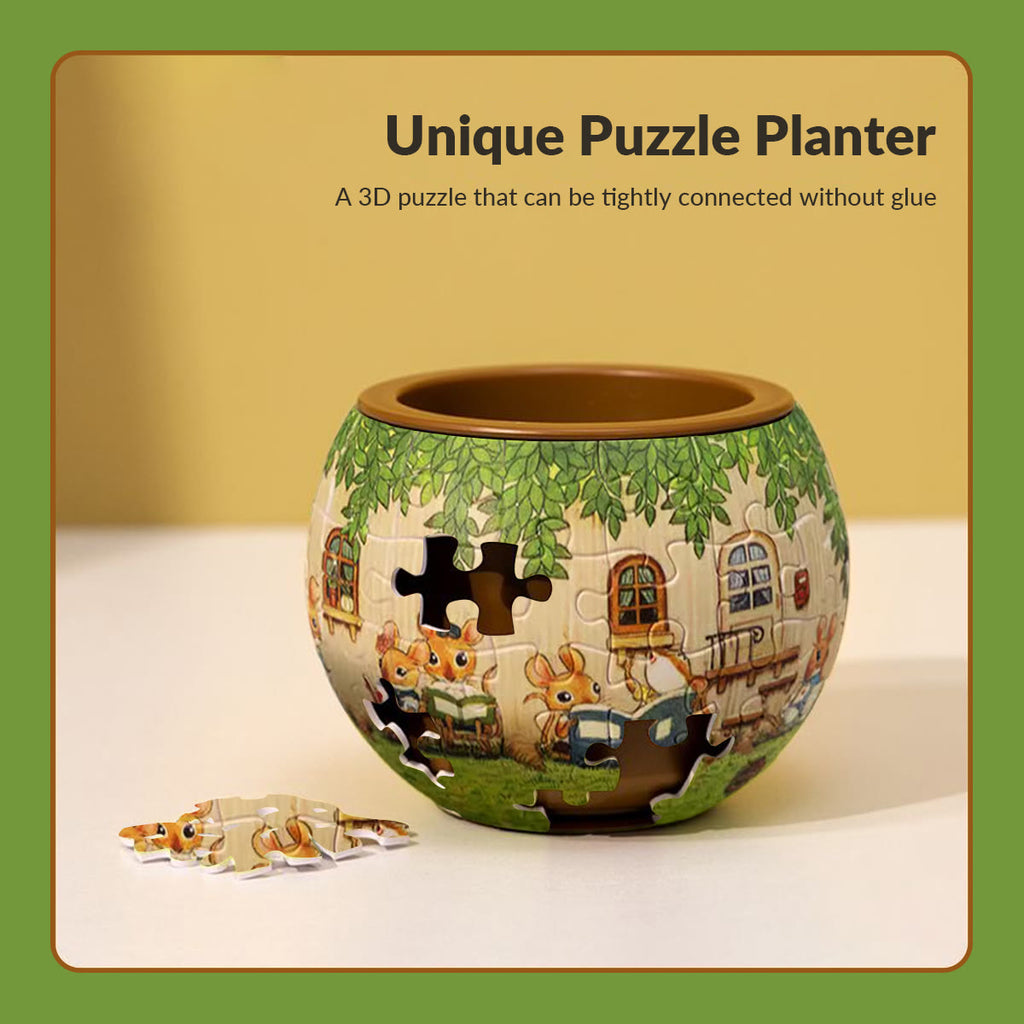 Cute Mouses- 3d Jigsaw Puzzle Planter - image 1