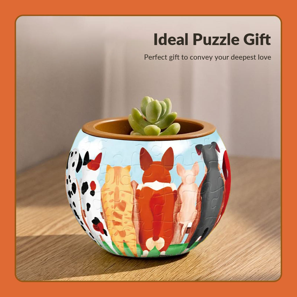 Adorable Puppies - 3d Jigsaw Puzzle Planter - image 3