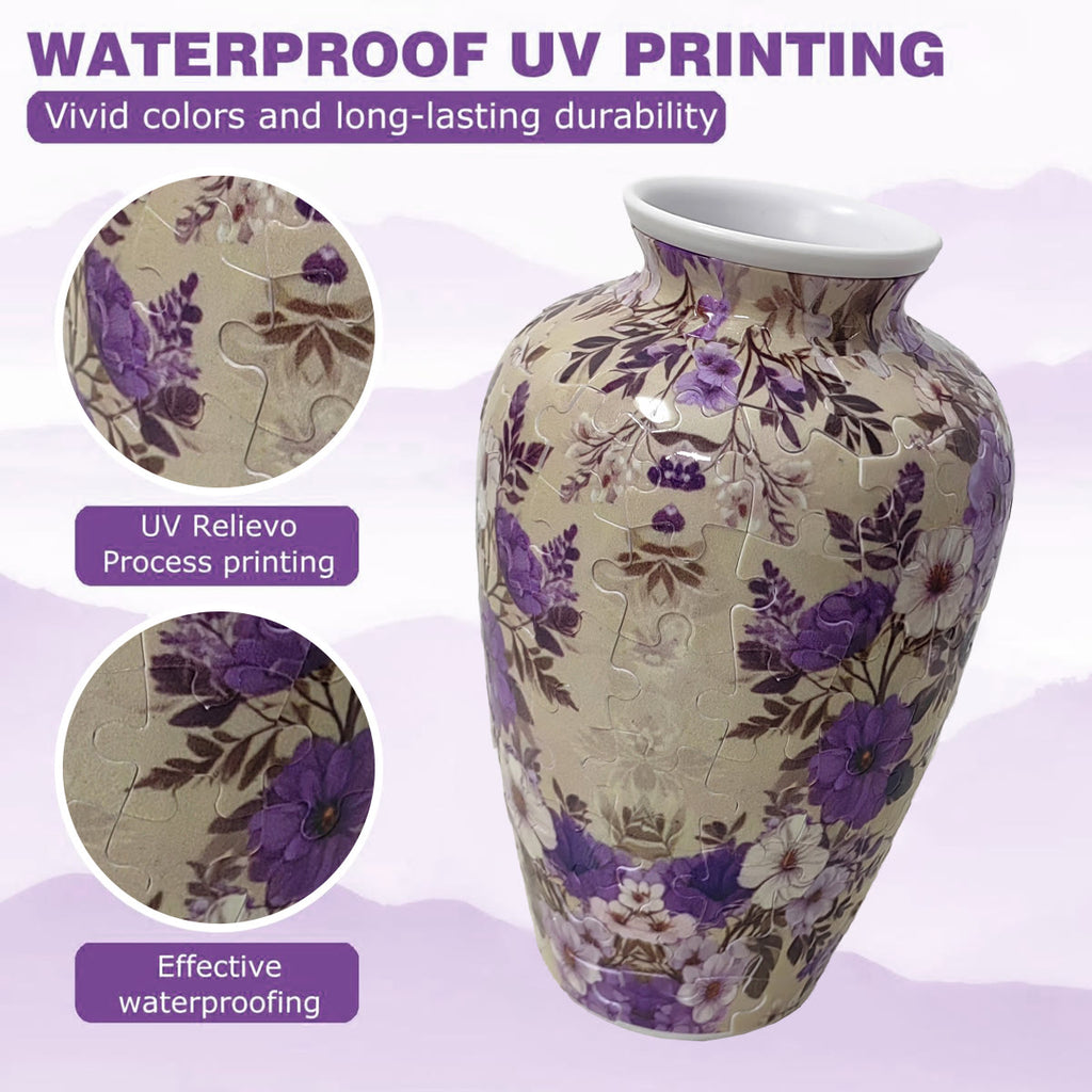 Purple flowers  - 3d Jigsaw Puzzle Vase - image 1