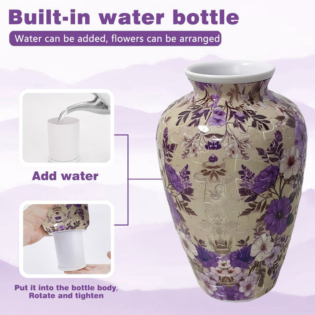 Purple flowers  - 3d Jigsaw Puzzle Vase - image 3