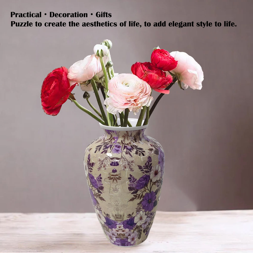 Purple flowers  - 3d Jigsaw Puzzle Vase - image 5