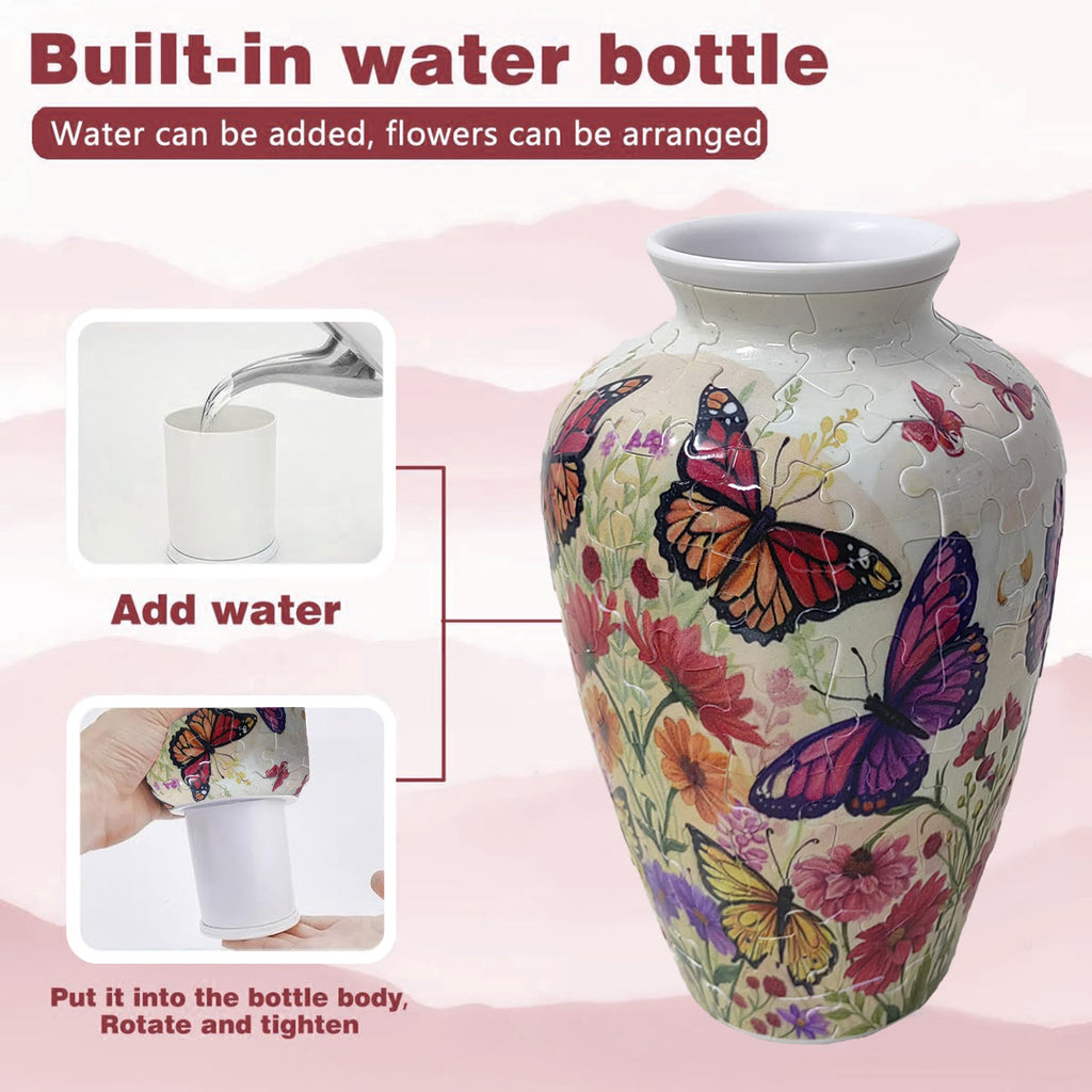 Charming Butterflies  - 3d Jigsaw Puzzle Vase - image 1