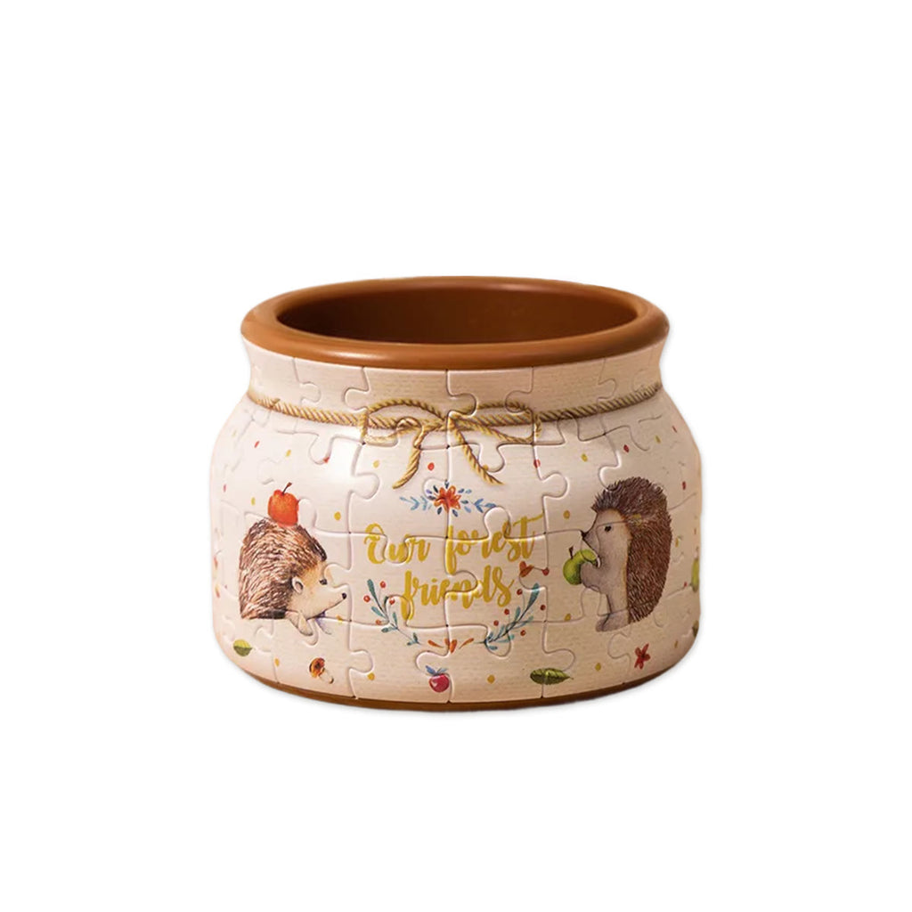 Little Hedgehogs - 3d Jigsaw Puzzle Planter - Little Hedgehogs - image 0