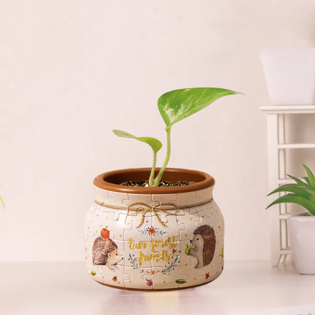 Little Hedgehogs - 3d Jigsaw Puzzle Planter - image 5