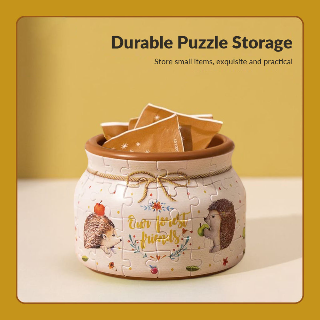 Little Hedgehogs - 3d Jigsaw Puzzle Planter - image 3