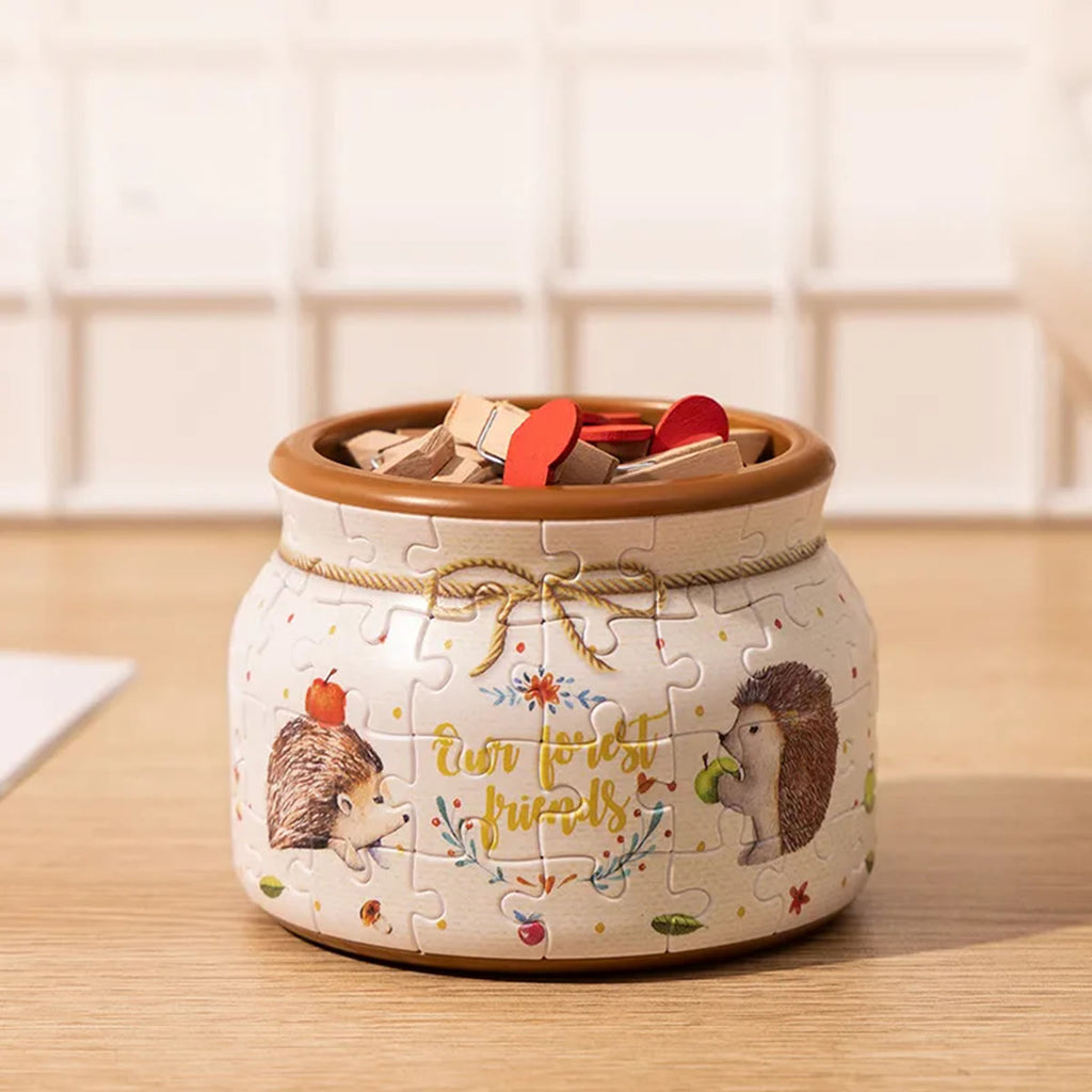 Little Hedgehogs - 3d Jigsaw Puzzle Planter - image 6